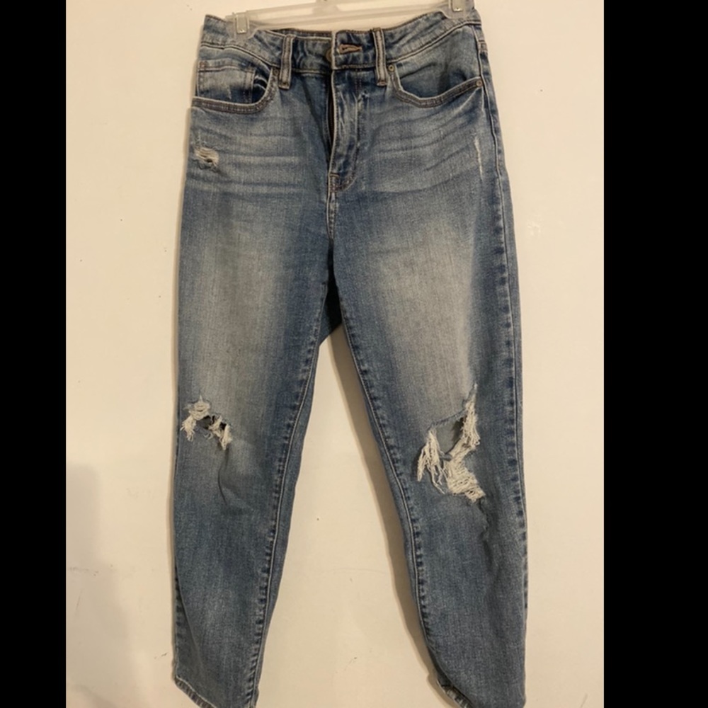 Tobi High-Rise Mom Jeans - Medium blue wash